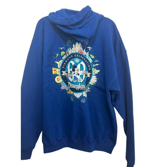 Disneyland Resort Women's Blue 60th Diamond Celebration Full Zip Hoodie Size L